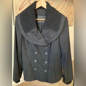 ZARA Charcoal Double-Breasted Pea Coat